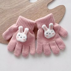 woojooi 軟萌兔子針織手套 雙手配戴組