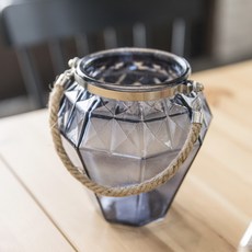 드웰링 인테리어 컬러 투명 유리꽃병 캔들 홀더 blue, 1개