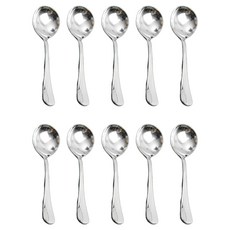 Willive 韓國製不鏽鋼 Nino 餐具 花菜 刨冰 湯匙, 10個, 銀色