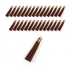 Home&Life 短版皮革流蘇, 棕色, 30個