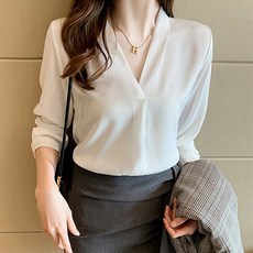 lemon soul 大尺碼V領雪紡襯衫