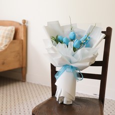 아스파시아 말랑말랑 향기 핀 튤립 비누꽃 꽃다발, 블루, 1개