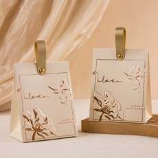 루벤코 럭셔리 포장 박스 답례품, 엠보싱 크림 화이트, 10개