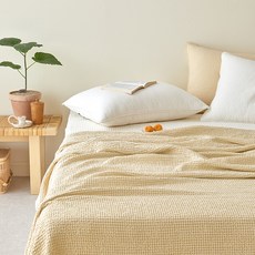 마틸라 마일드 모달 와플 홑이불, 크림