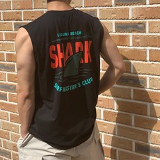 CONFIAR 男款透氣背後印花夏季度假風無袖背心 TC3216