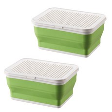 올러바웃 레고 접이식 수납함 2p, 화이트그린