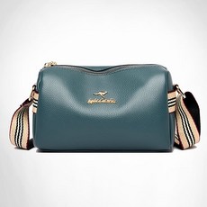 柔軟皮革迷你斜背包, 藍色