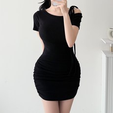 글램디브 타메브 언발란스 오프숄더 반소매 미니원피스 AA2237