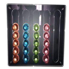 solve living 磁吸式壓克力膠囊收納盒 35格, 黑色 + 透明, 1個