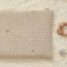 lolbaby 嬰幼兒用3D網眼刺繡絎縫低枕, 櫻桃米色