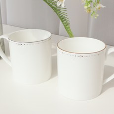 HANKOOK CHINAWARE Wishes 馬克杯 350ml, 金色 + 鉑金色, 2個