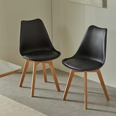 16 Piece AC C 風格餐椅 2件組, 黑色, 2個