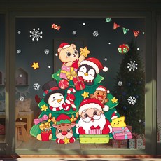 언헤브 해피 크리스마스 벽 인테리어 스티커, 41 패밀리