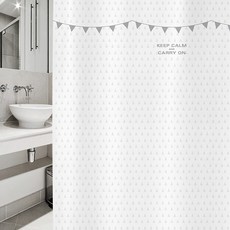 北歐風格浴簾 sc893+塑膠掛鉤 12入+窗簾掛桿 白色, 混色