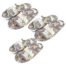 KS Mall 雙層軟墊棉質室內拖鞋 女款 MF304, ZOOZOO灰色, 3個