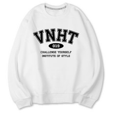 VENHIT 校園風Logo印花寬鬆棉質長袖上衣