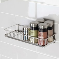 Spiderloc 無痕免打孔調味罐收納架, 銀色, 1入