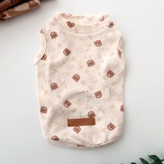 honeydog 狗狗小熊無袖上衣 HDTS00372, 象牙白