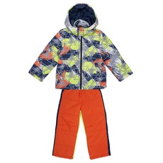 F-leader 兒童用 Geo橘色 滑雪服 上下套裝