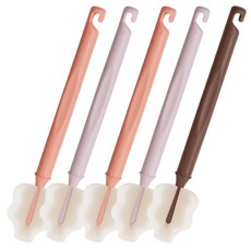 HIBEE 長寬型奶瓶刷, 暖色系, 5入