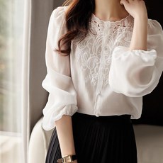 MarketA 女款優雅熟女風雪紡罩衫