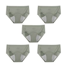 Cheek Melo無痕防側漏衛生日內褲 5入, 卡其色