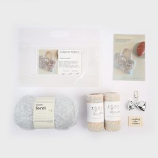 브랜드얀 백 DIY 도안 버블포레 60번 데코얀 95번 2p 키링 라벨, 실버그레이, 파우더, 1개