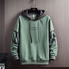 제이티엘 남성용 소매 포인트 디자인 컬러 배색 후드티