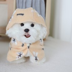 AMYLOVESPET 狗 LA Pogni 連帽斗篷, 米色