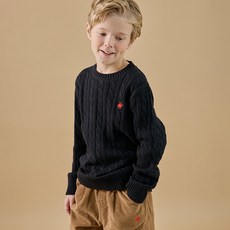 BEVERLY HILLS POLO CLUB 比佛利保羅 兒童款麻花圓領針織衫