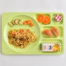 LOHJA 韓國製 團膳用 美耐皿 圓形 西式 餐盤 715, 淺綠色, 1個