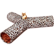 貓咪豹紋Y形隧道玩具, 豹紋, 1個