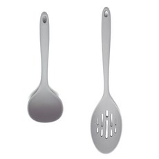 Jijadacom湯勺 小+漏勺, 灰色, 1套