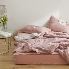 ARPEGGIO BASIC Manet皺褶水洗刺繡薄被, 乾燥玫瑰