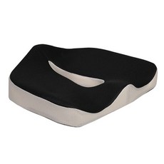 記憶棉雙色網眼透氣立體甜甜圈坐墊, 兩色黑