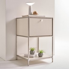 헤이몰리 완제품 헤이즈 미드센츄리 모듈 2단 400 서랍 협탁, 아이보리, 1개