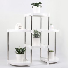 CleanArt Plus 裝飾花盆展示架, 白色的, 6層