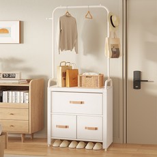 布面抽屜掛衣系統櫃, 白色