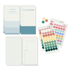 PANDAMONG DIY 便條紙待辦清單4款 + 手帳裝飾貼紙2款組合, 混色, 2套