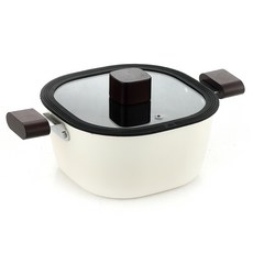 Homes IH電磁爐適用陶瓷雙耳鍋, 奶油白, 20cm, 1個