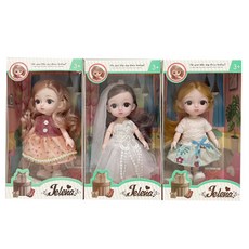 LET'S TOY Hello Jelena球形關節娃娃3入組 A款, 莉娜、尼爾和喬伊, 16厘米