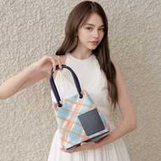 로사케이 여성용 타탄 드로우스트링 가방 RMYSBF414TPMM