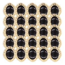 고급 코트 정장 가디건 단추 샤인롬버스 21mm, 블랙골드, 25개