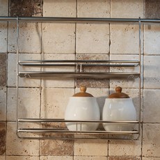 4BNK 全不鏽鋼2層掛式廚房置物架, 銀色, 1個