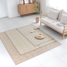 sina&somo 橡木竹蓆地毯, 米色