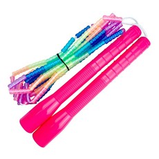 JFROPE 彩虹軟質串珠跳繩 基本款, 橫向型粉紅色, 1個