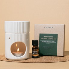 아로니카 세라믹 오일버너 대용량 물받이 분리형 150ml + 퓨어등급 에센셜오일 스위트 오렌지 10ml + 티라이트 13g x 9p 세트, 화이트(오일 버너), 1세트