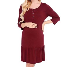 褶皺孕婦連身裙