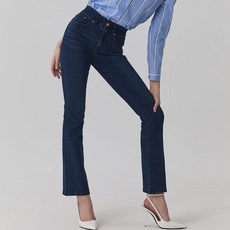 뱅뱅 여성용 라이크라 세미 플레어핏 데님팬츠