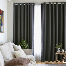 Decoone Prielle JADE2 穿環式遮光窗簾 2片, 深灰色